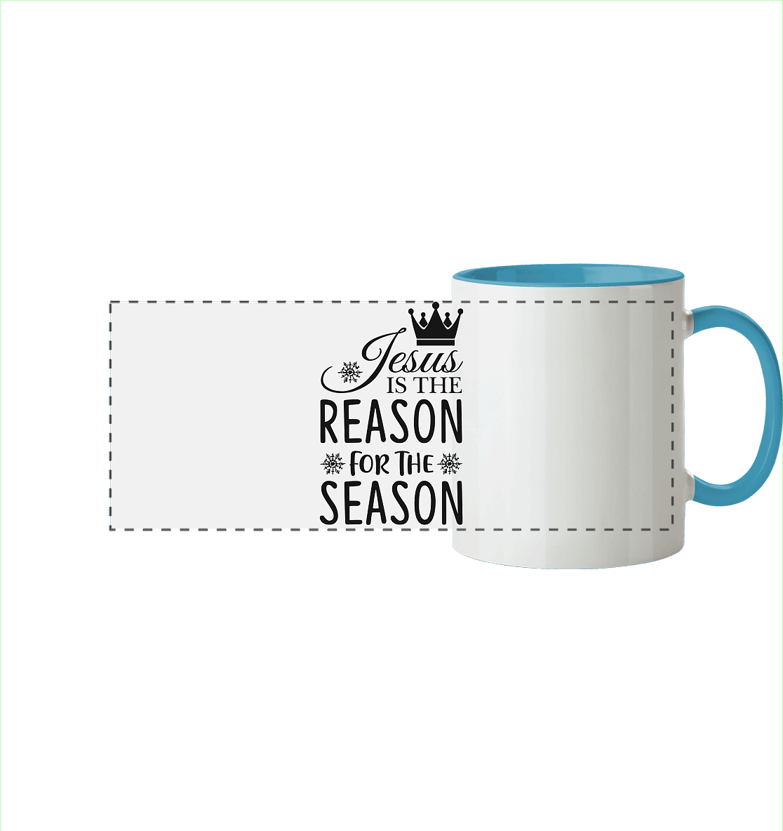 Jesus – Der Grund für die Weihnachtszeit | Christliche Geschenke - Panorama Tasse zweifarbig