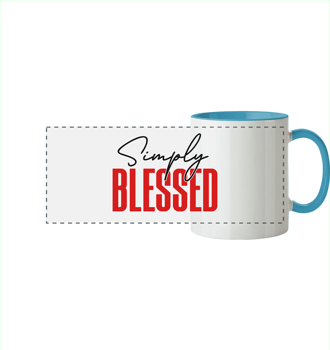 Simply Blessed | Christliches Design mit klarer Botschaft - Panorama Tasse zweifarbig