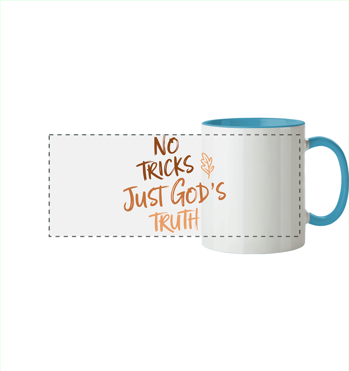 No Tricks – Just God’s Truth | Christliche Kleidung & Geschenke im Retro-Design für Herbst & Halloween - Panorama Tasse zweifarbig