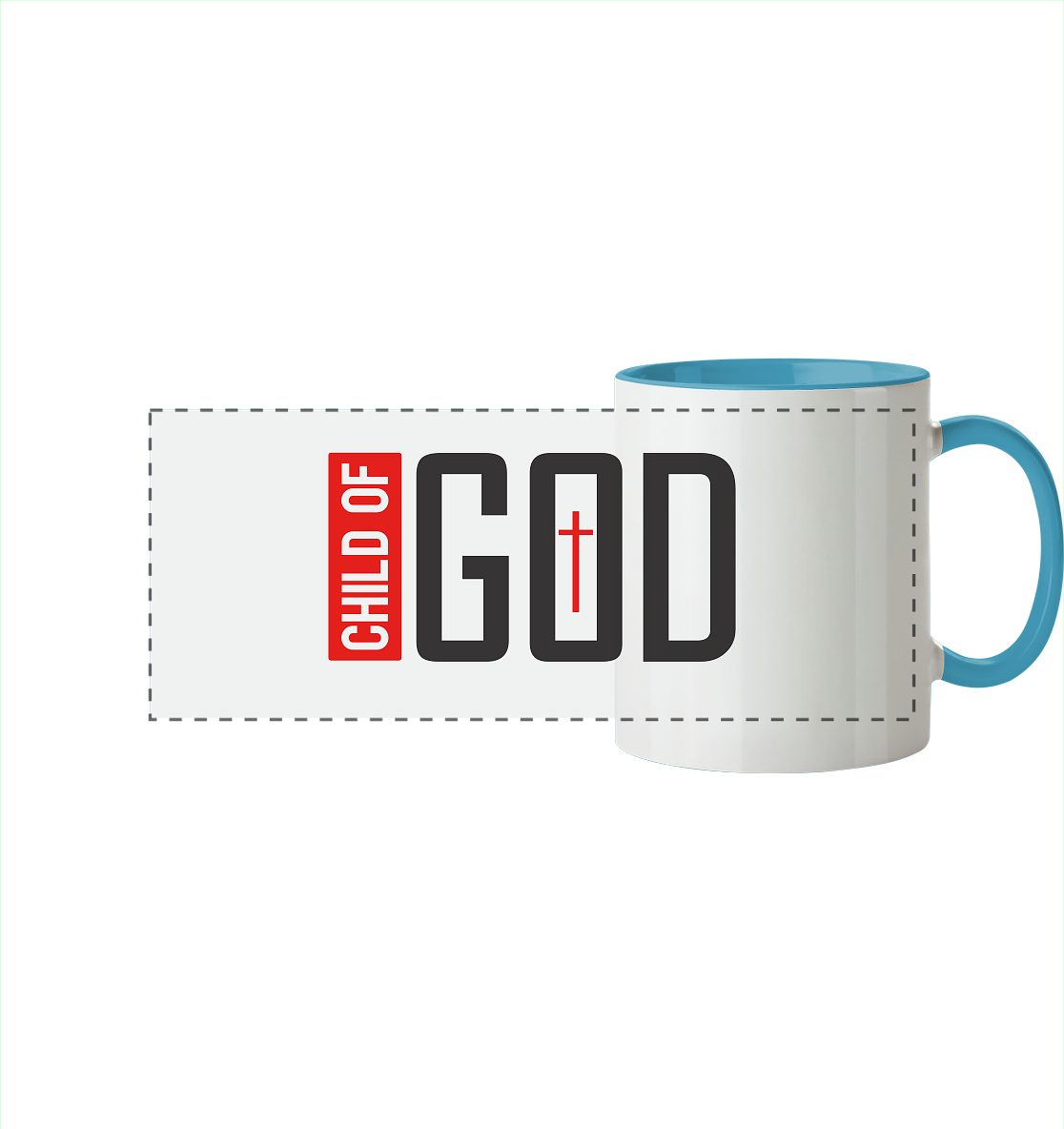 Child of God – Deine Identität in Christus | Christliche Kleidung - Panorama Tasse zweifarbig