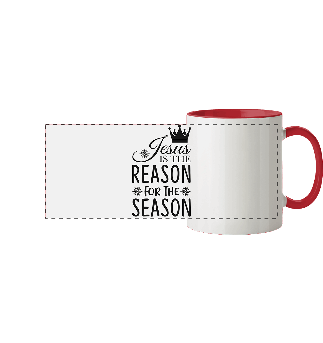 Jesus – Der Grund für die Weihnachtszeit | Christliche Geschenke - Panorama Tasse zweifarbig