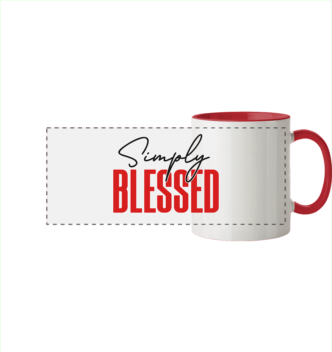 Simply Blessed | Christliches Design mit klarer Botschaft - Panorama Tasse zweifarbig