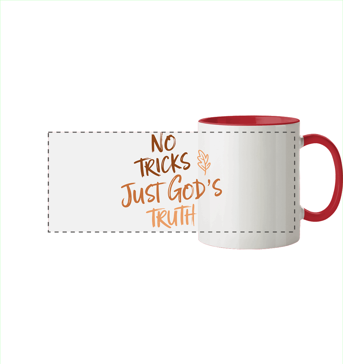 No Tricks – Just God’s Truth | Christliche Kleidung & Geschenke im Retro-Design für Herbst & Halloween - Panorama Tasse zweifarbig