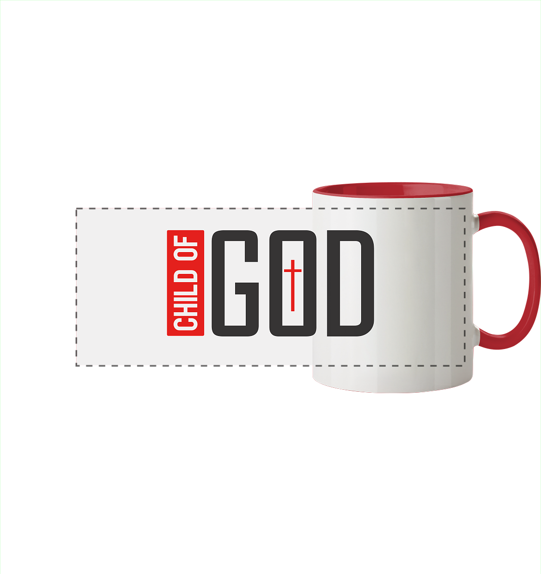 Child of God – Deine Identität in Christus | Christliche Kleidung - Panorama Tasse zweifarbig