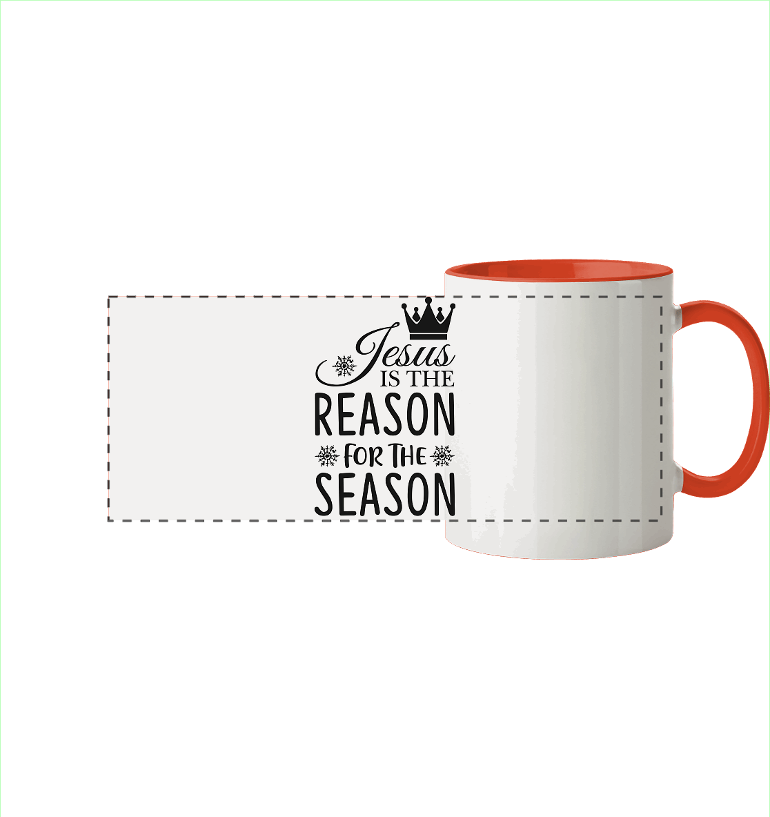 Jesus – Der Grund für die Weihnachtszeit | Christliche Geschenke - Panorama Tasse zweifarbig