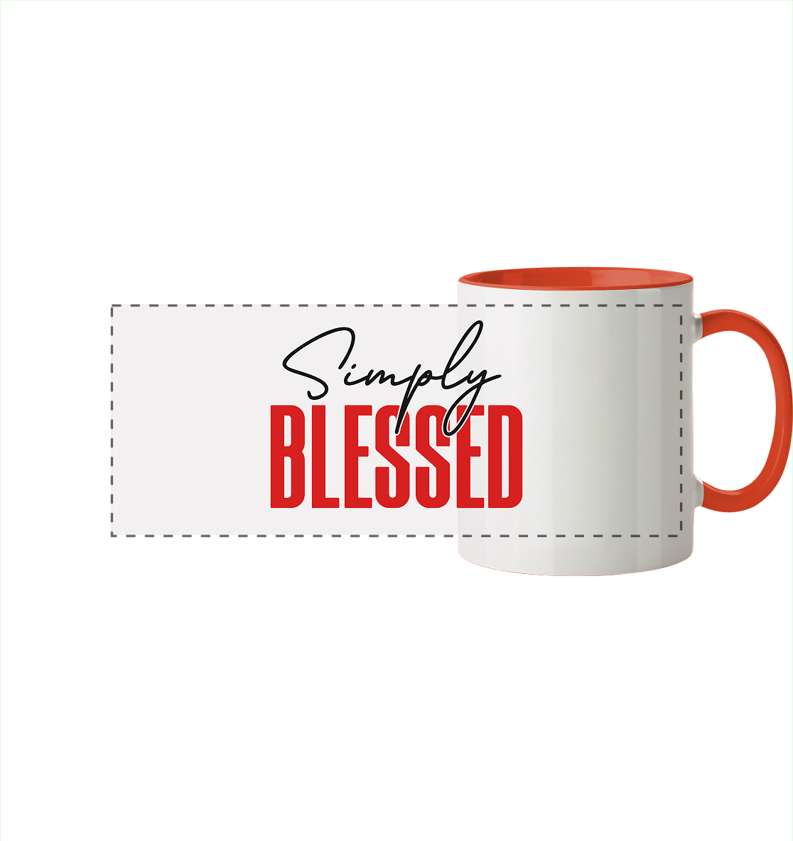 Simply Blessed | Christliches Design mit klarer Botschaft - Panorama Tasse zweifarbig