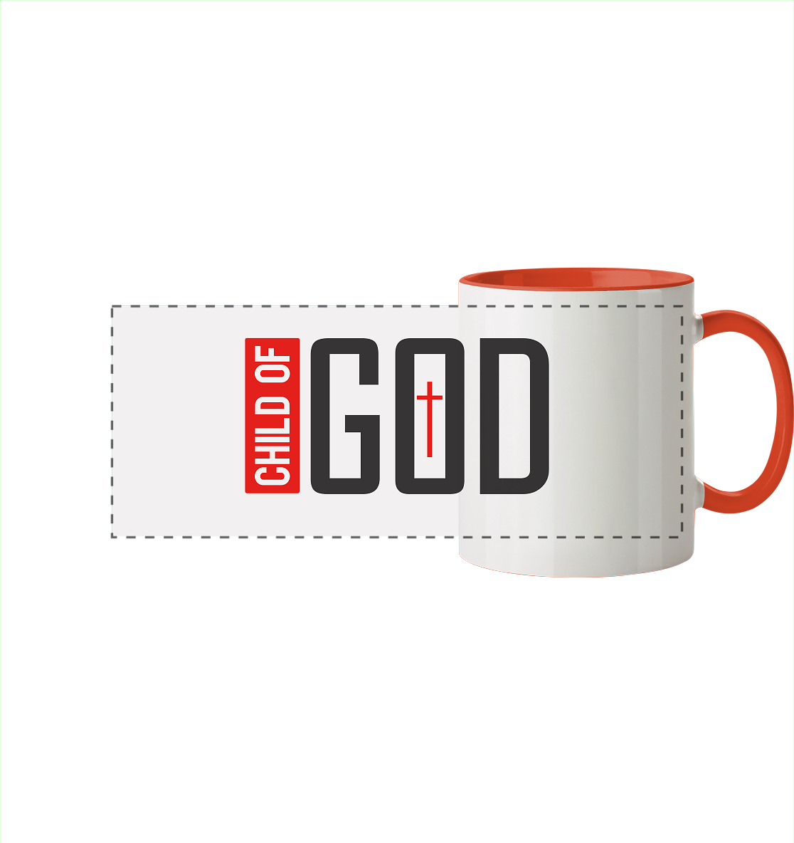 Child of God – Deine Identität in Christus | Christliche Kleidung - Panorama Tasse zweifarbig