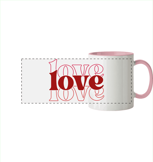 Love – Die größte Kraft - Panorama Tasse zweifarbig