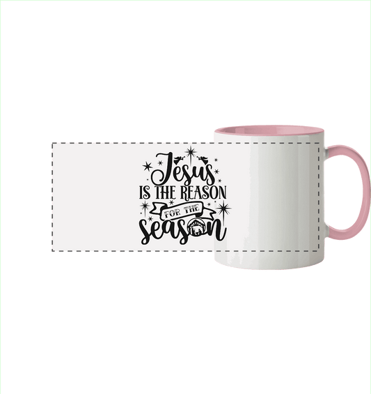 Jesus – Der Grund für die Weihnachtszeit II - Panorama Tasse zweifarbig
