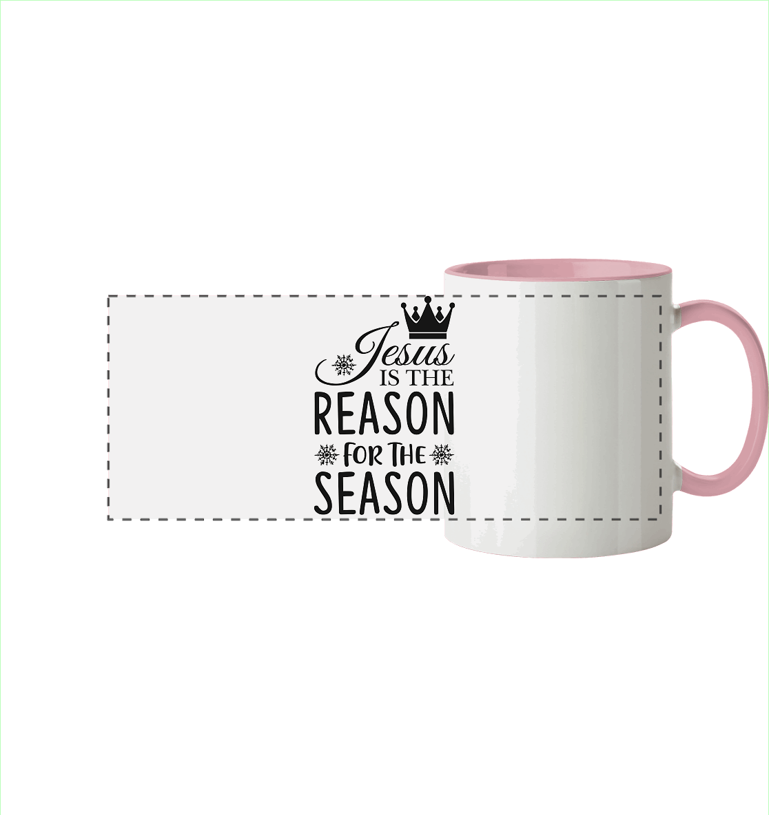 Jesus – Der Grund für die Weihnachtszeit | Christliche Geschenke - Panorama Tasse zweifarbig