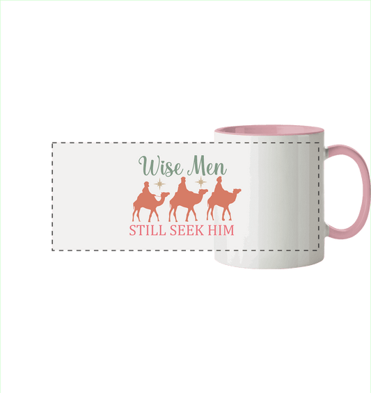 Weise Männer suchen ihn noch immer | Christliches Design mit den 3 Weisen - Panorama Tasse zweifarbig
