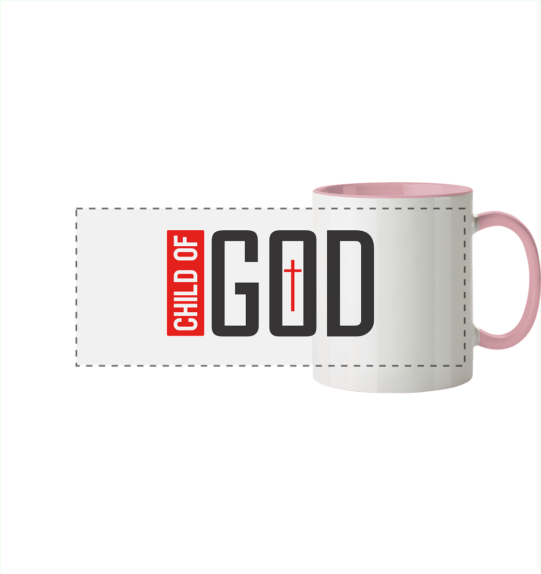 Child of God – Deine Identität in Christus | Christliche Kleidung - Panorama Tasse zweifarbig