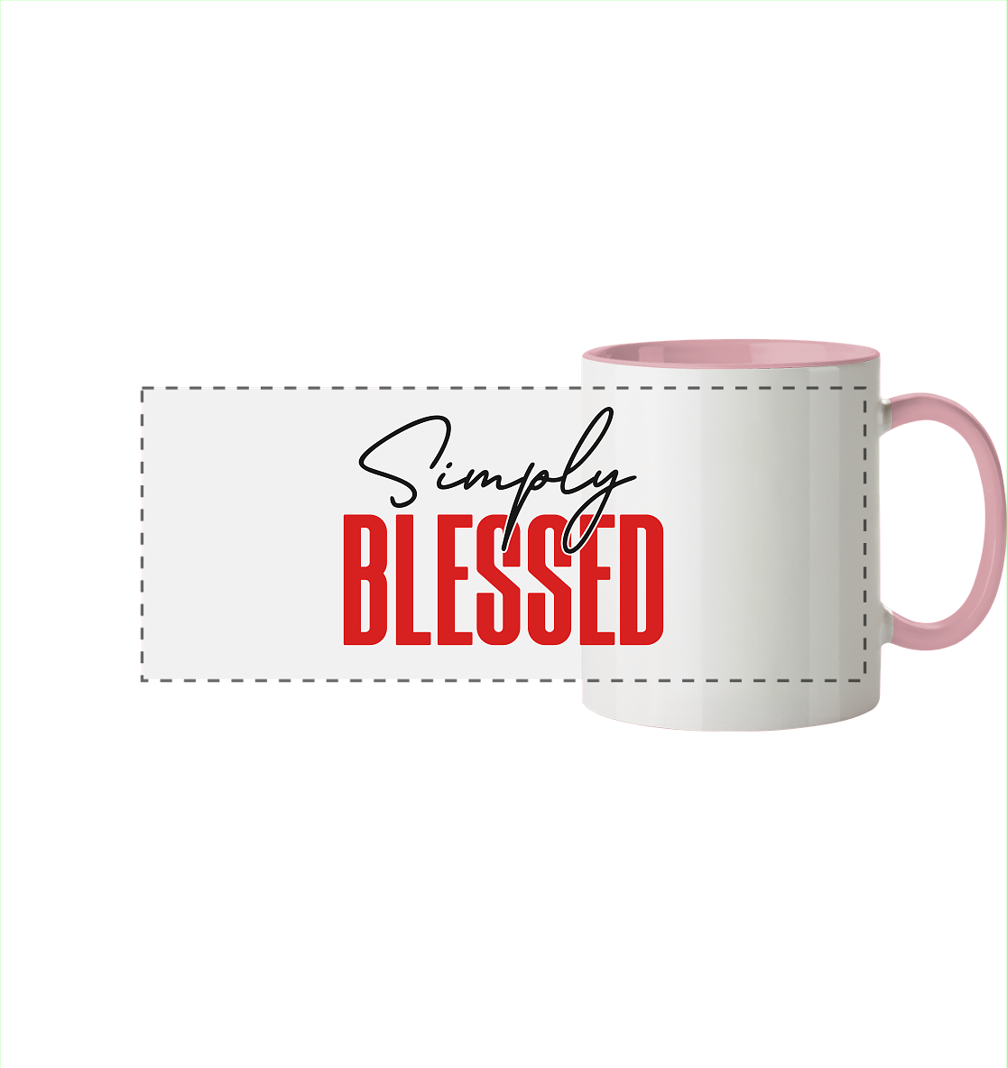 Simply Blessed | Christliches Design mit klarer Botschaft - Panorama Tasse zweifarbig