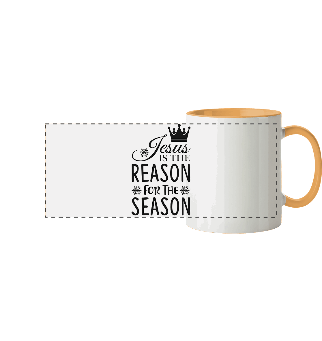 Jesus – Der Grund für die Weihnachtszeit | Christliche Geschenke - Panorama Tasse zweifarbig