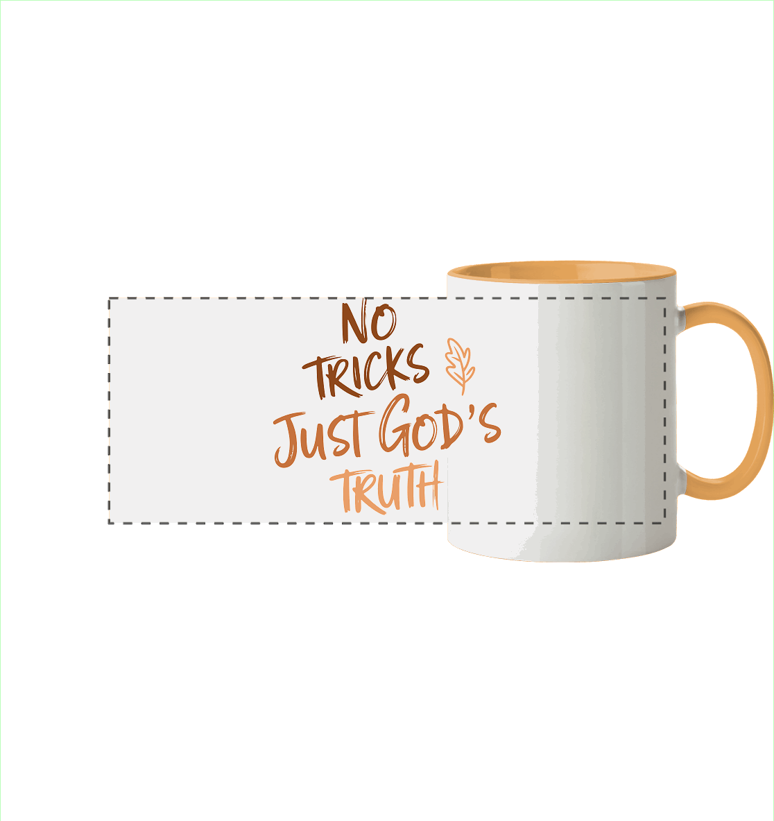 No Tricks – Just God’s Truth | Christliche Kleidung & Geschenke im Retro-Design für Herbst & Halloween - Panorama Tasse zweifarbig