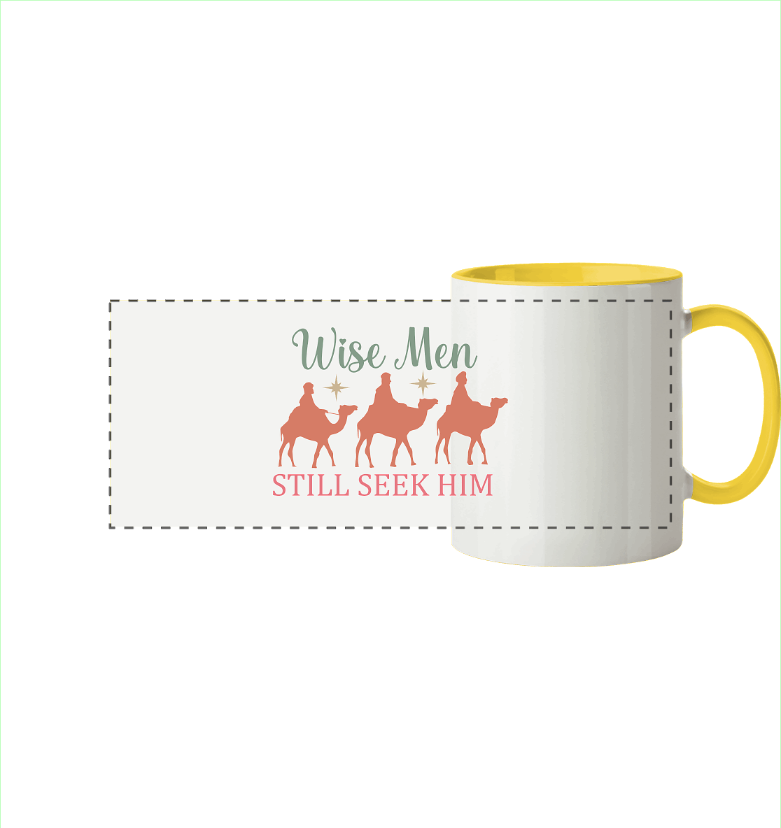 Weise Männer suchen ihn noch immer | Christliches Design mit den 3 Weisen - Panorama Tasse zweifarbig