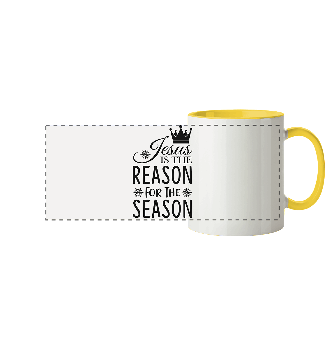 Jesus – Der Grund für die Weihnachtszeit | Christliche Geschenke - Panorama Tasse zweifarbig