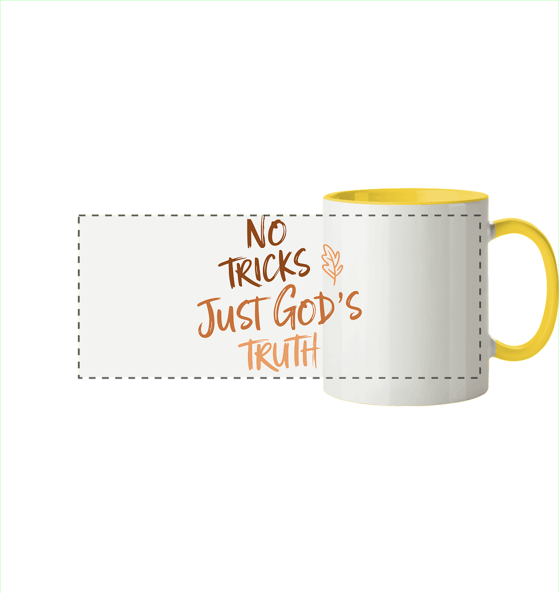 No Tricks – Just God’s Truth | Christliche Kleidung & Geschenke im Retro-Design für Herbst & Halloween - Panorama Tasse zweifarbig