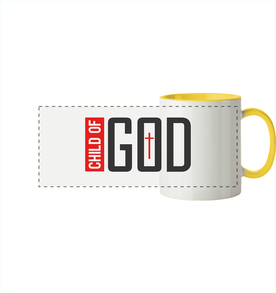 Child of God – Deine Identität in Christus | Christliche Kleidung - Panorama Tasse zweifarbig