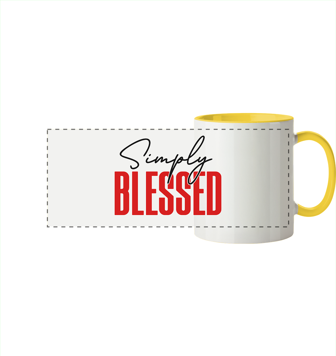 Simply Blessed | Christliches Design mit klarer Botschaft - Panorama Tasse zweifarbig