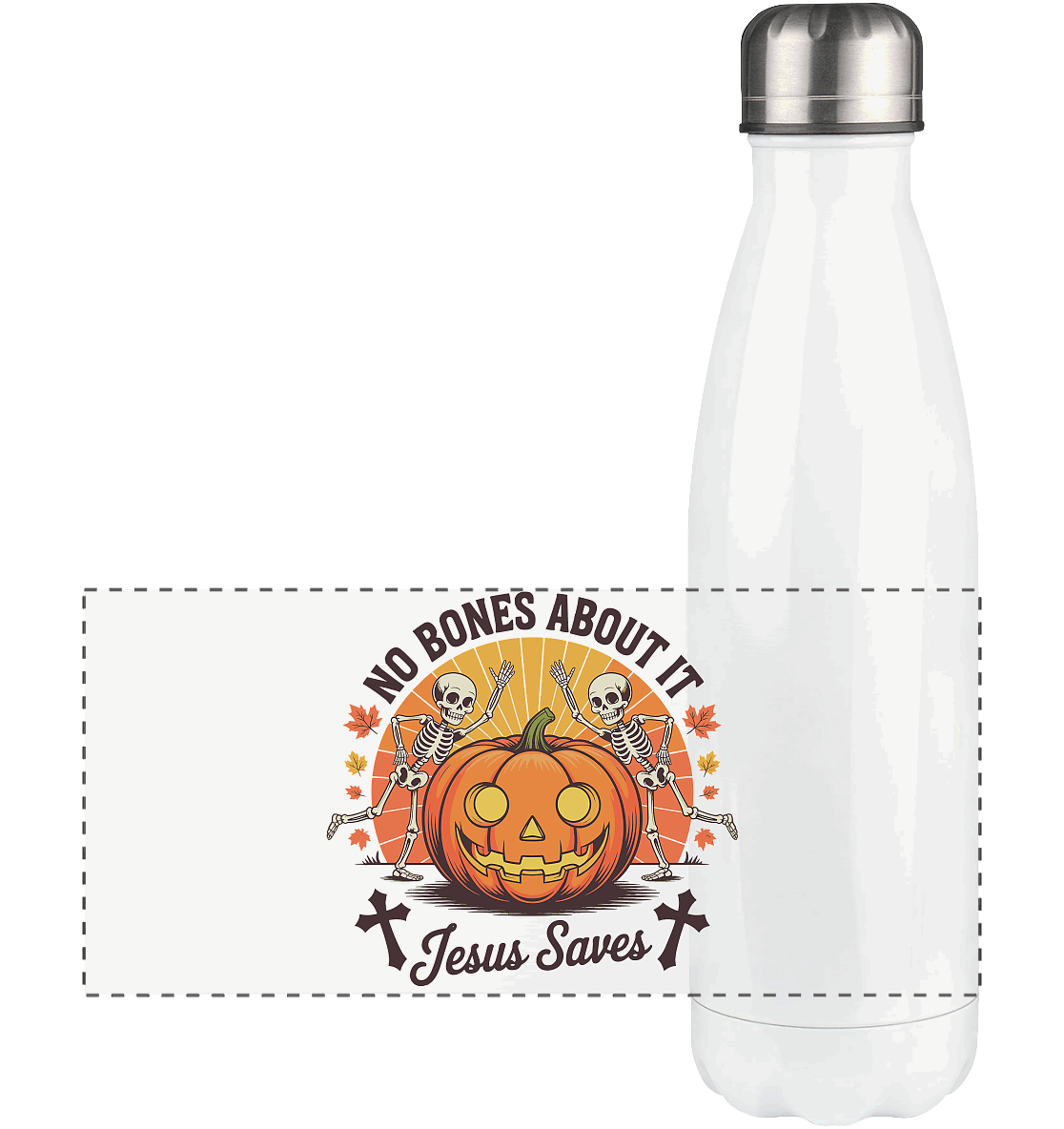 No Bones About It – Jesus Saves | Christliche Kleidung & Geschenke zu Halloween - Panorama Thermoflasche 500ml