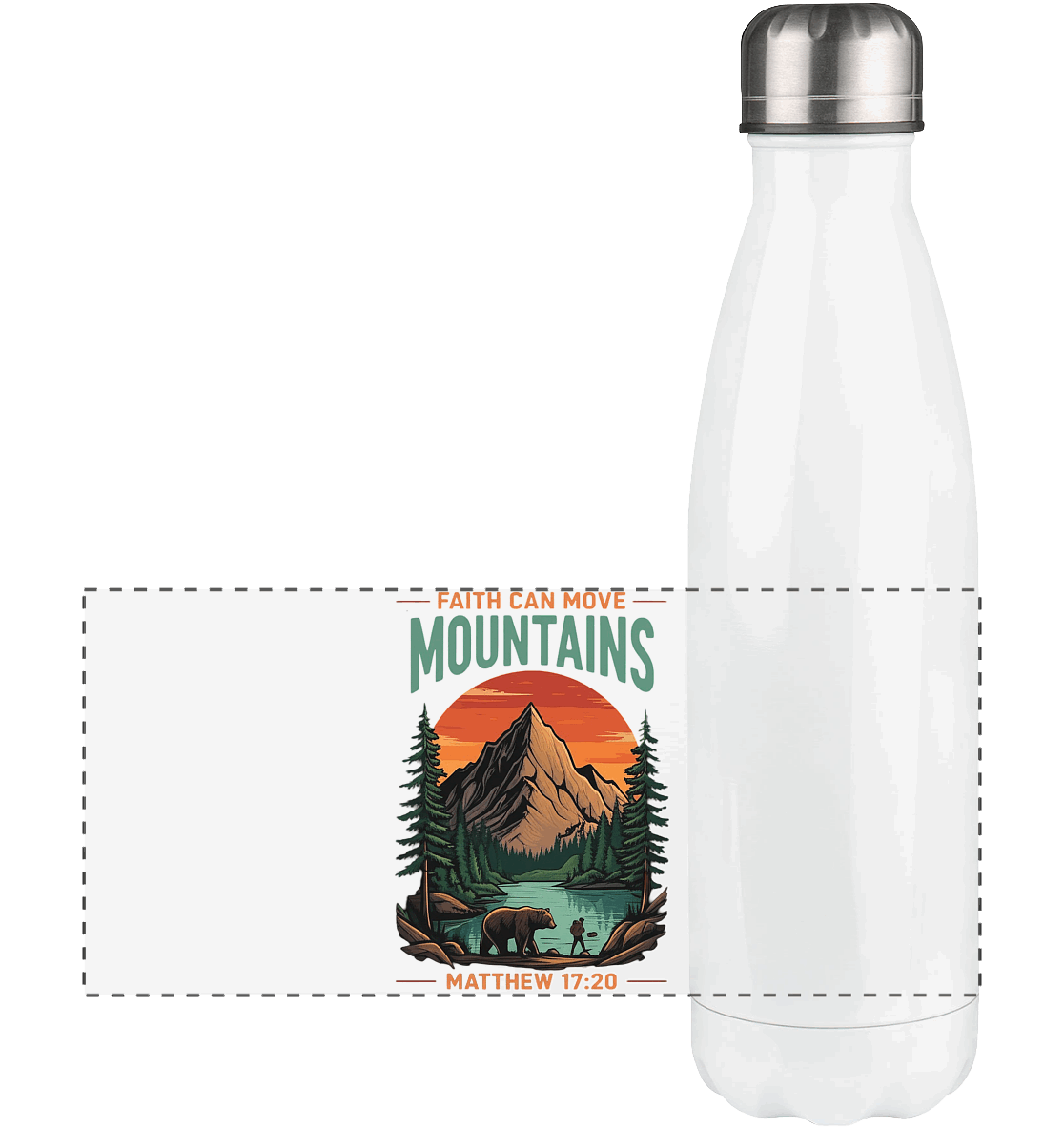 Faith Can Move Mountains | Christliches Design inspiriert von Matthäus 17,20 - Panorama Thermoflasche 500ml