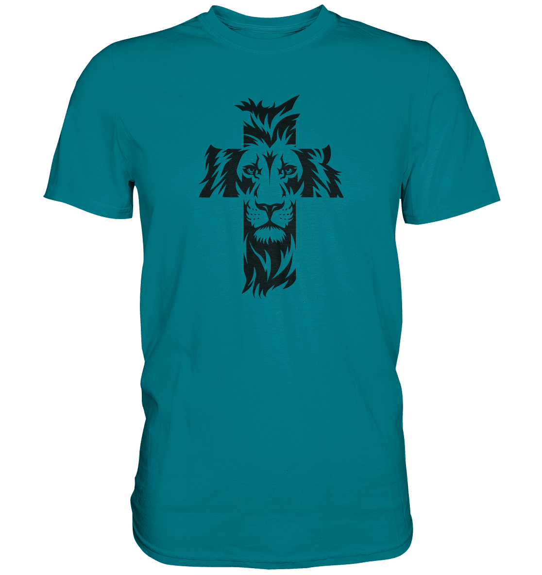 Der Löwe im Kreuz – Mut und Gnade vereint | Christliche Kleidung - Premium Shirt