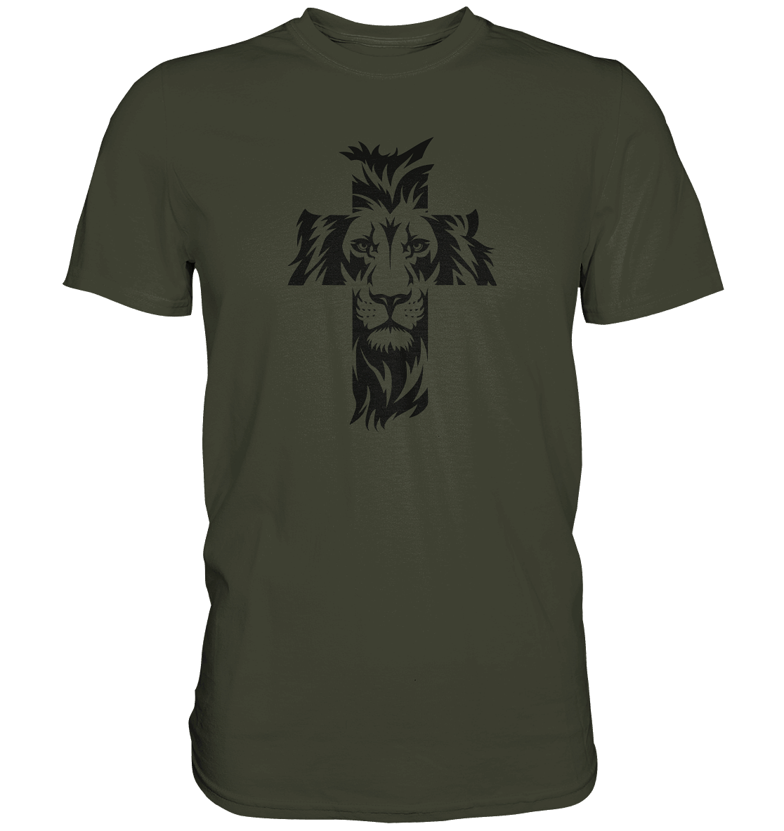 Der Löwe im Kreuz – Mut und Gnade vereint | Christliche Kleidung - Premium Shirt