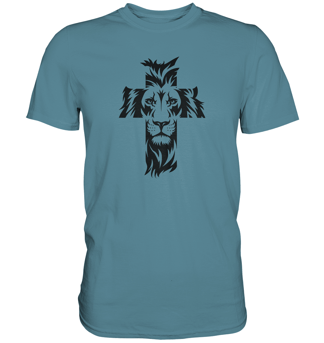 Der Löwe im Kreuz – Mut und Gnade vereint | Christliche Kleidung - Premium Shirt