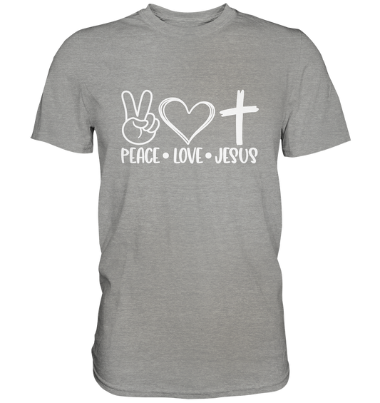 Frieden, Liebe, Jesus: Christliche Kleidungskollektion - Premium Shirt