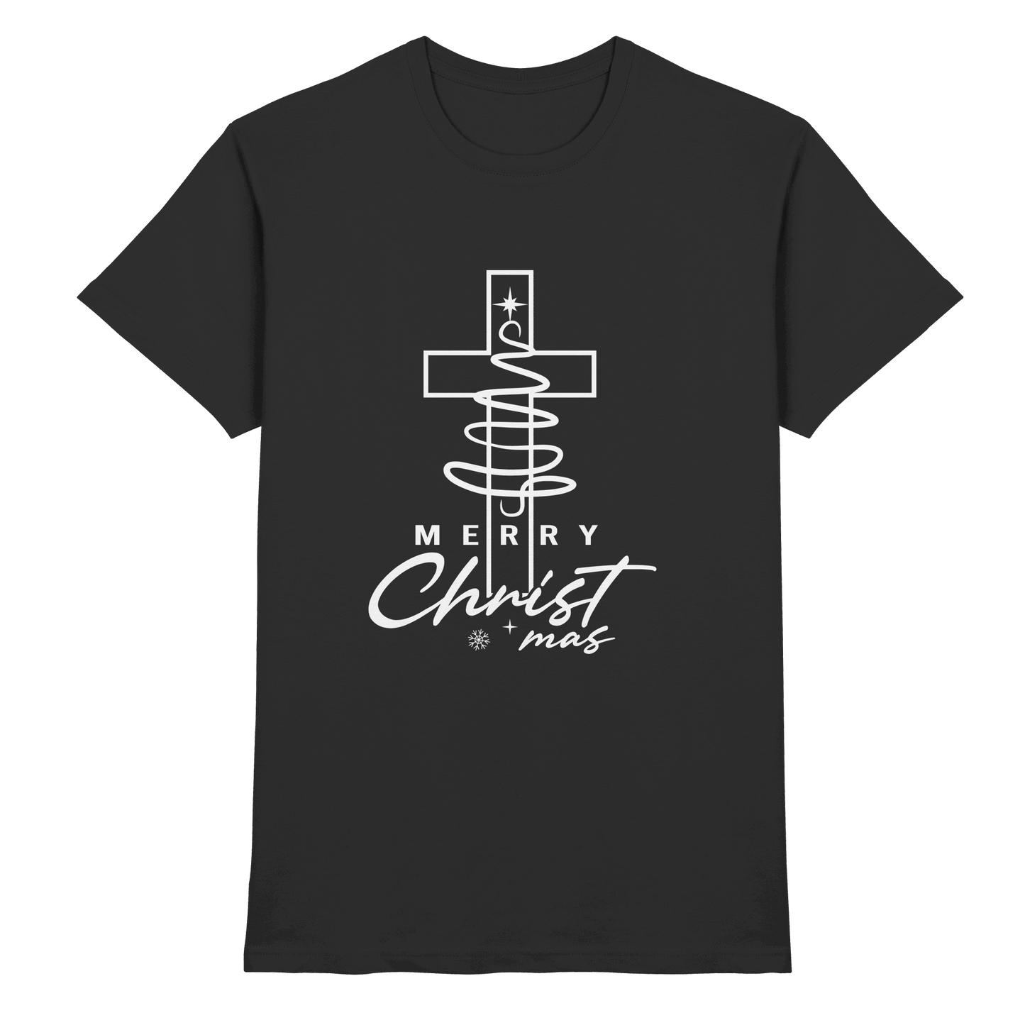 Kreuz und Christbaum – Merry Christ*mas Design - Premium Shirt