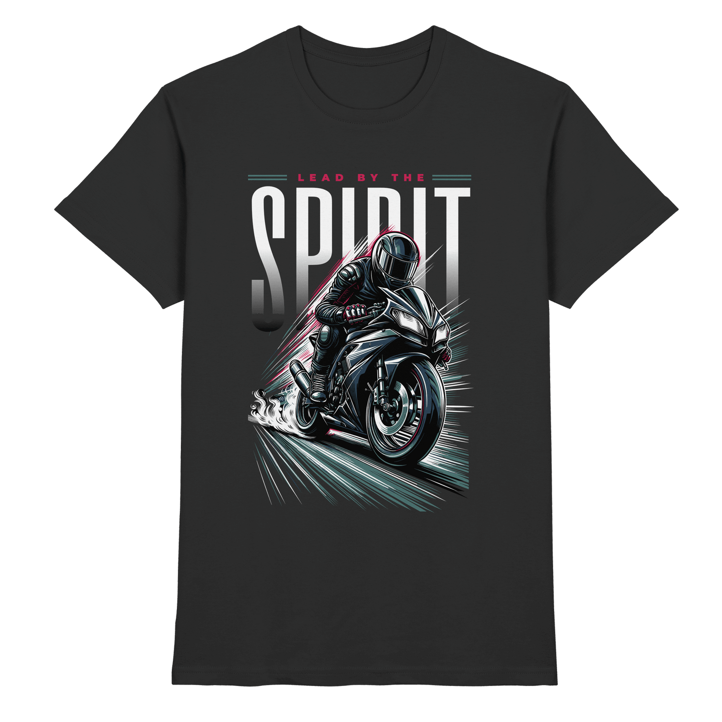Lead by the Spirit | Christliche Kleidung & Geschenke im Motorrad-Design - Premium Shirt
