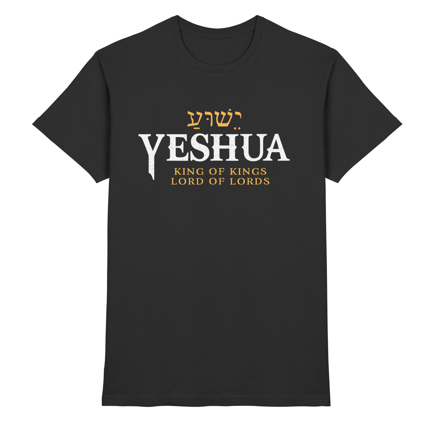 Yeshua – King of Kings, Lord of Lords | Christliches Design mit dem Namen Jesu - Premium Shirt