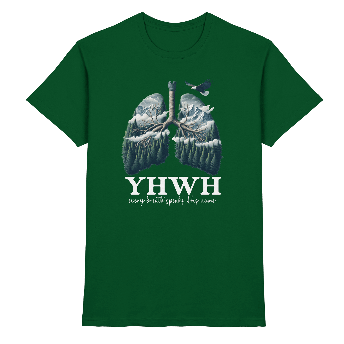 YHWH – Every Breath Speaks His Name | Atem des Lebens | Christliches Design - Premium Shirt