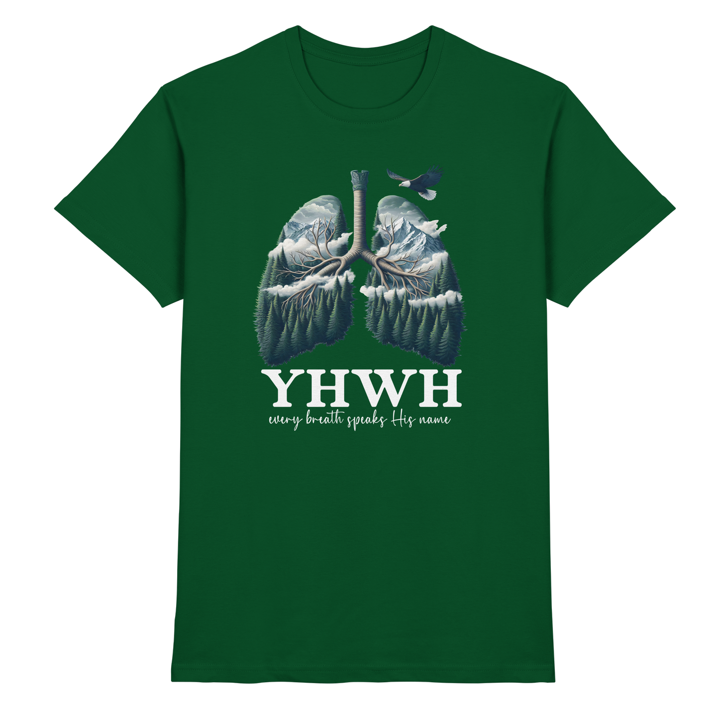 YHWH – Every Breath Speaks His Name | Atem des Lebens | Christliches Design - Premium Shirt