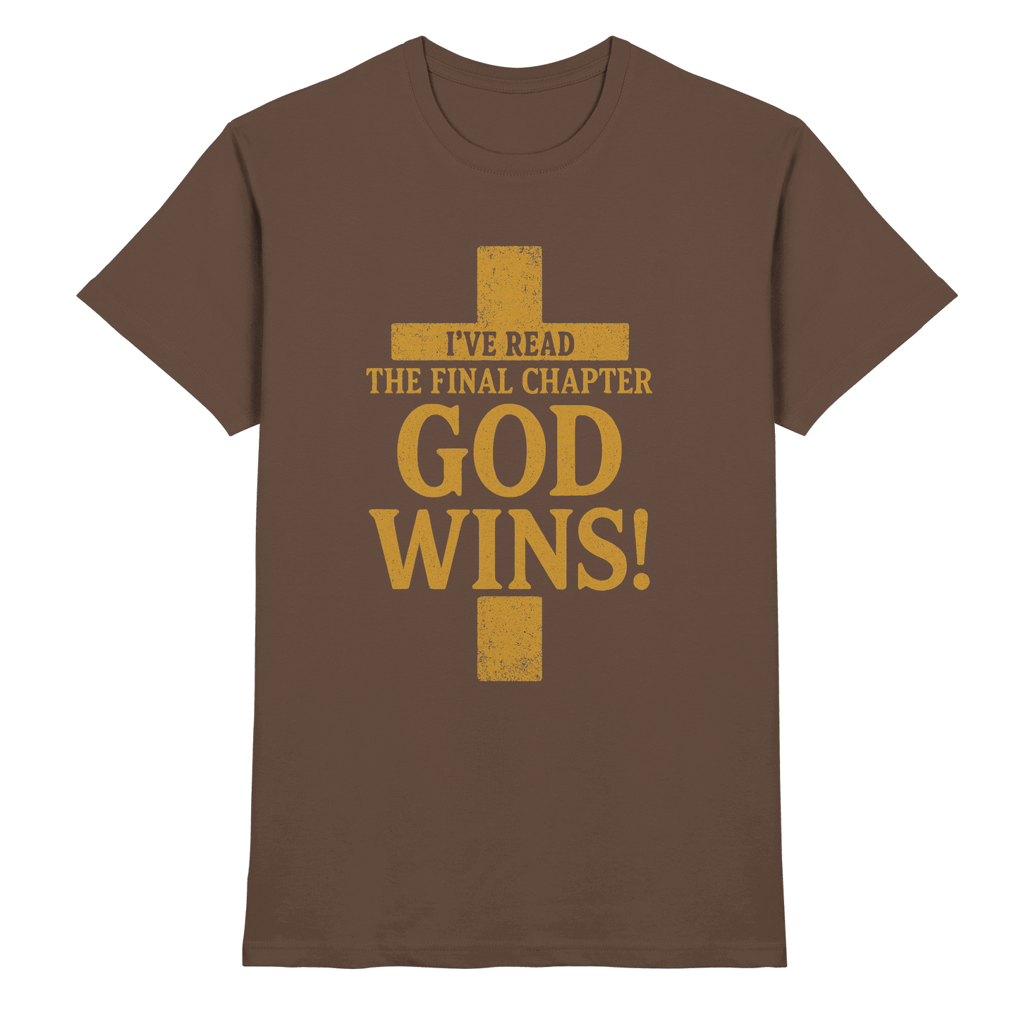 GOD WINS – Das Ende steht fest | Christliche Kleidung & Geschenke im Kreuz-Design - Premium Shirt