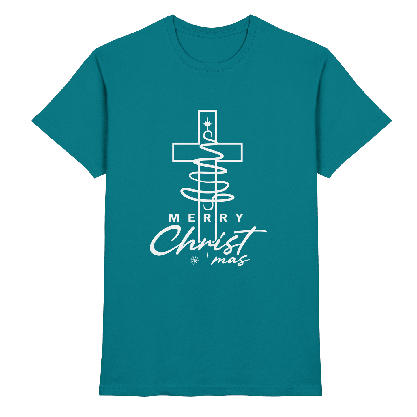 Kreuz und Christbaum – Merry Christ*mas Design - Premium Shirt