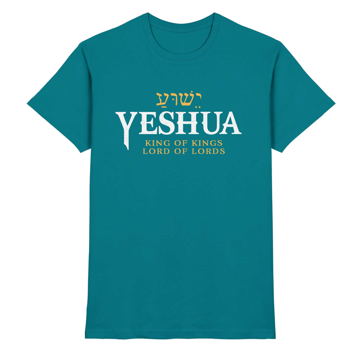 Yeshua – King of Kings, Lord of Lords | Christliches Design mit dem Namen Jesu - Premium Shirt