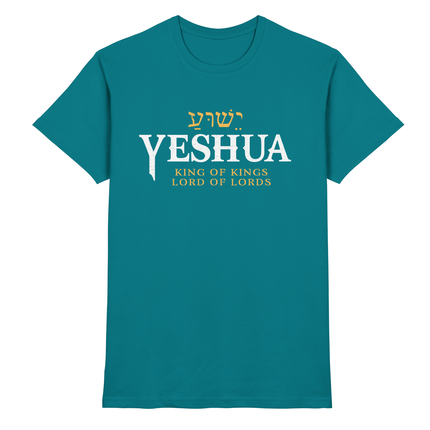 Yeshua – King of Kings, Lord of Lords | Christliches Design mit dem Namen Jesu - Premium Shirt