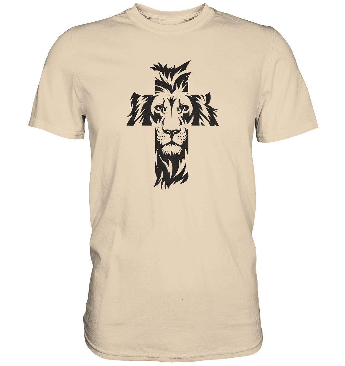 Der Löwe im Kreuz – Mut und Gnade vereint | Christliche Kleidung - Premium Shirt