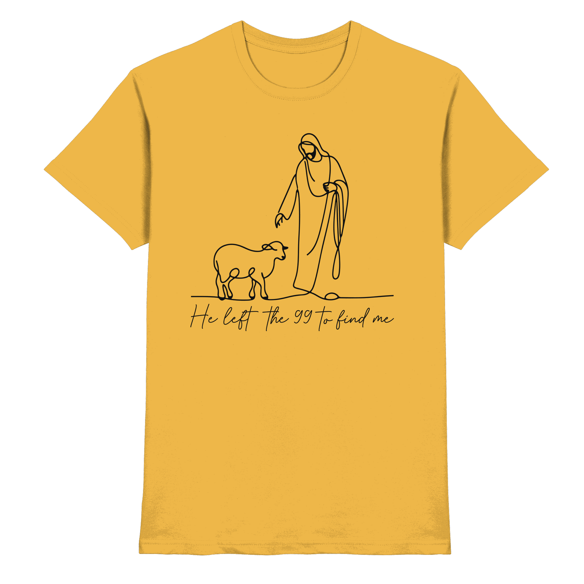He Left the 99 to Find Me – Kraftvolle Botschaft in minimalistischem Design | Christliche Kleidung - Premium Shirt