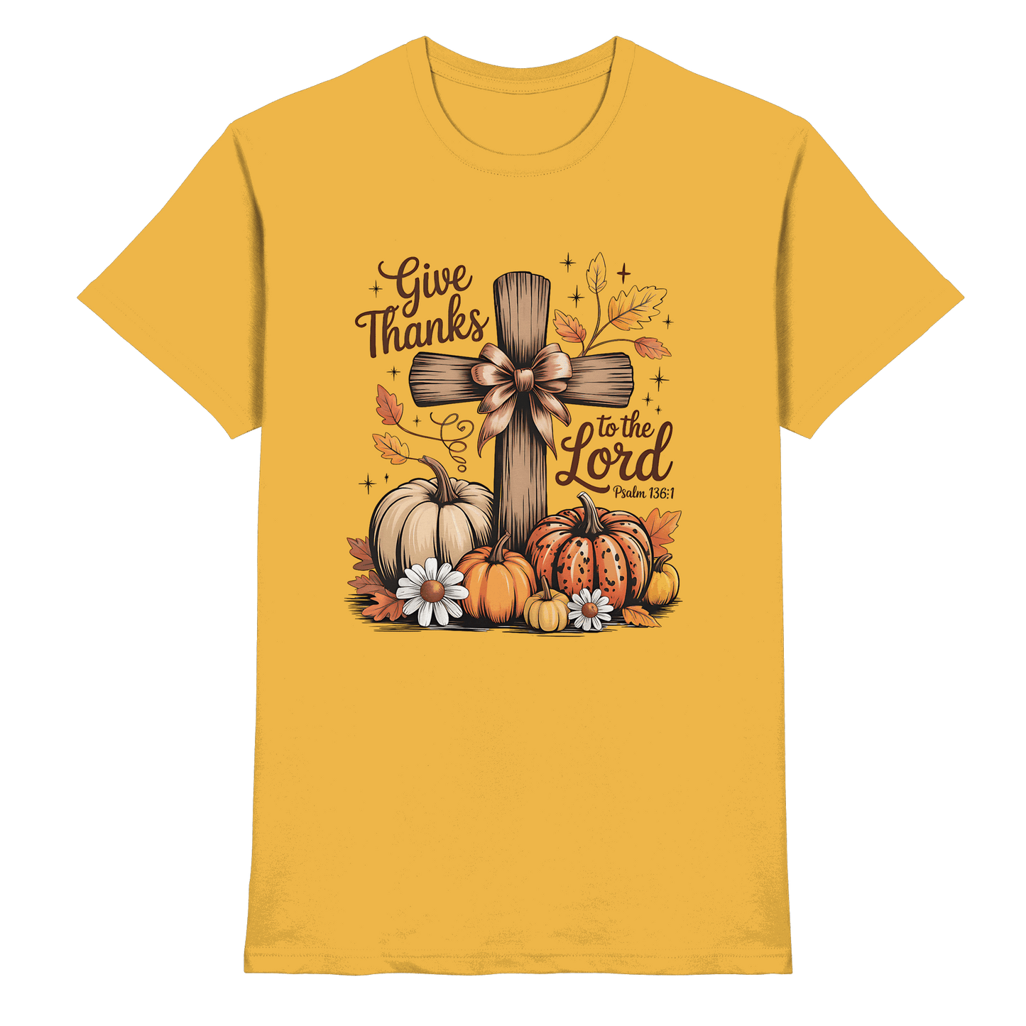 Give Thanks to the Lord – Psalm 136:1 | Christliche Kleidung & Geschenke im Retro-Design - Premium Shirt