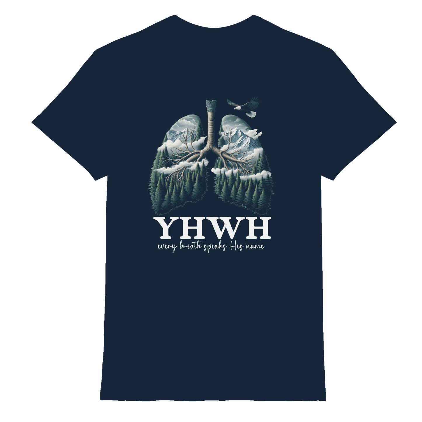YHWH – Every Breath Speaks His Name | Atem des Lebens | Christliches Design - Premium Shirt