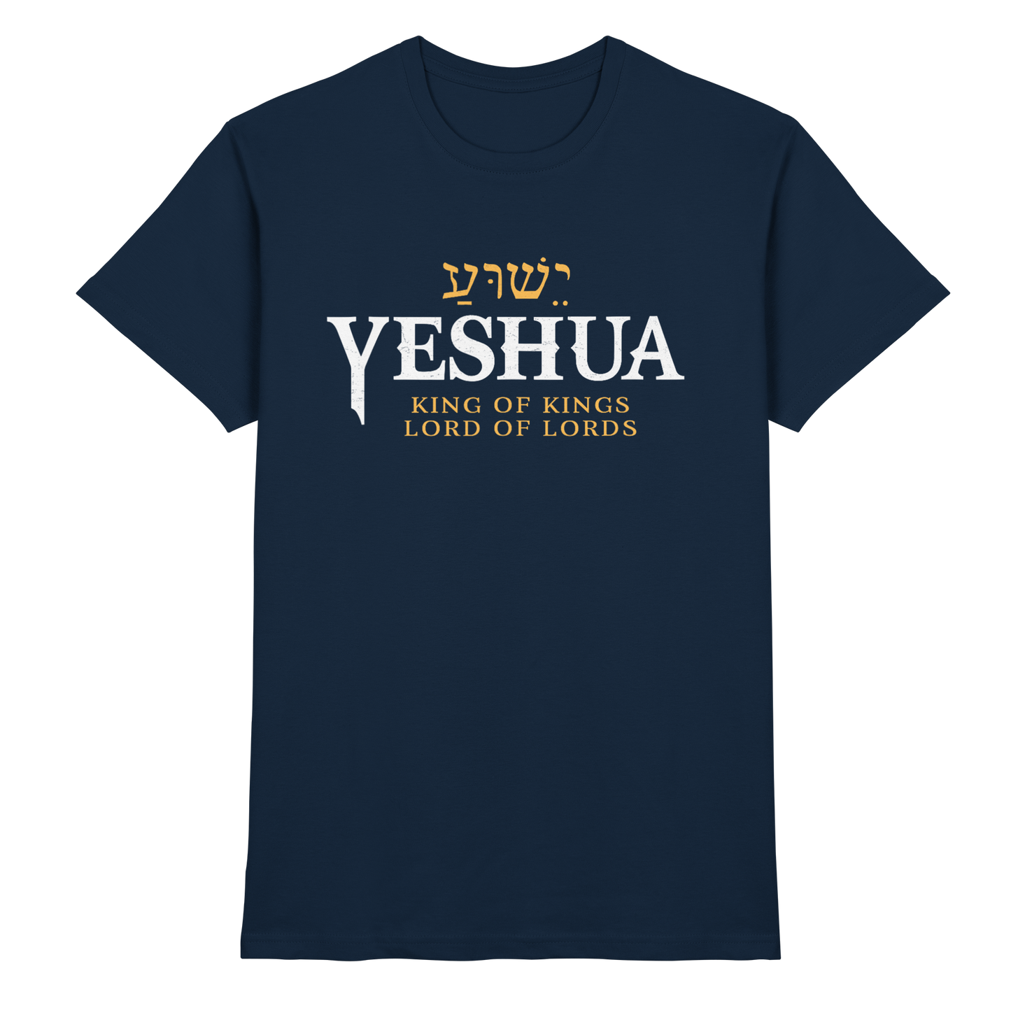 Yeshua – King of Kings, Lord of Lords | Christliches Design mit dem Namen Jesu - Premium Shirt