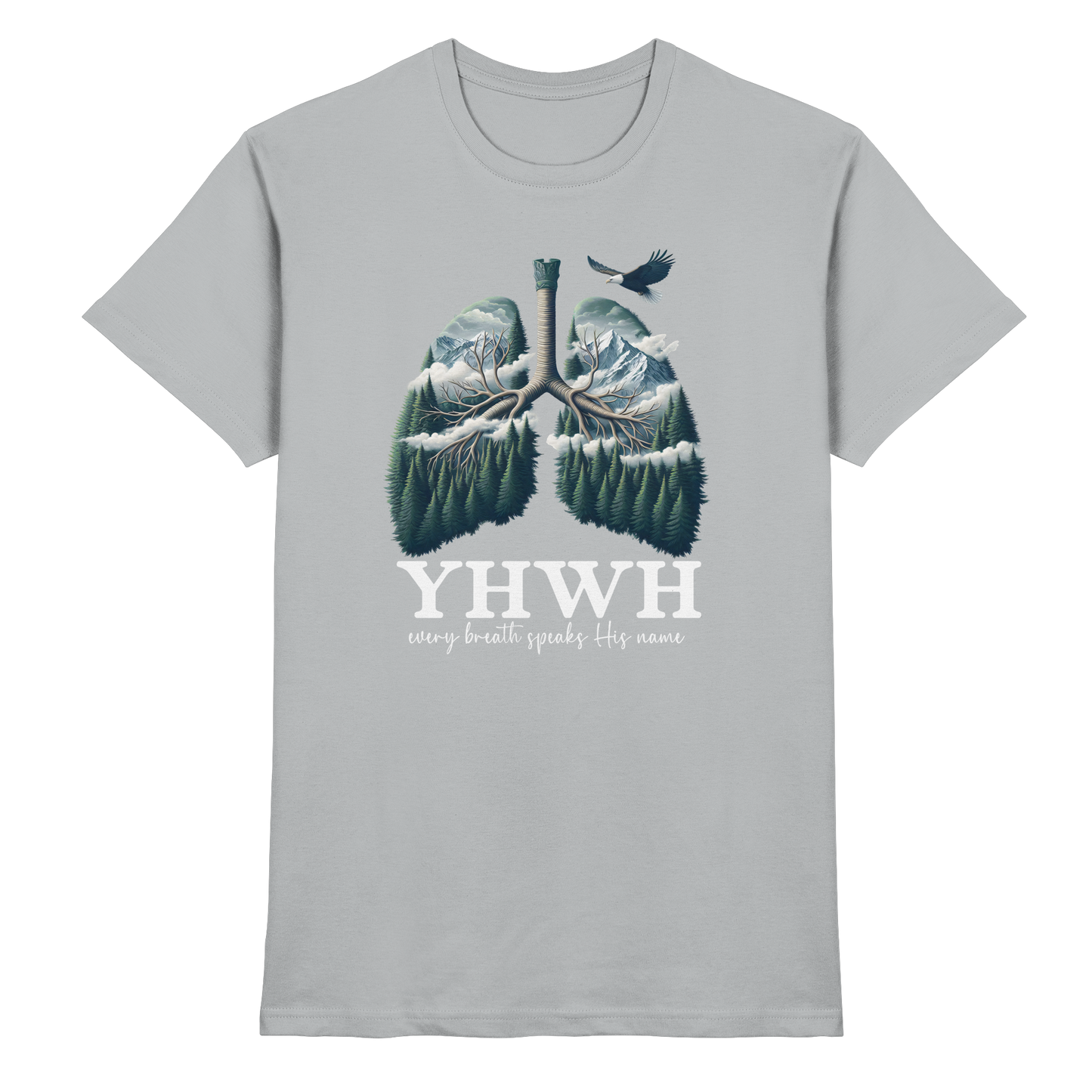 YHWH – Every Breath Speaks His Name | Atem des Lebens | Christliches Design - Premium Shirt