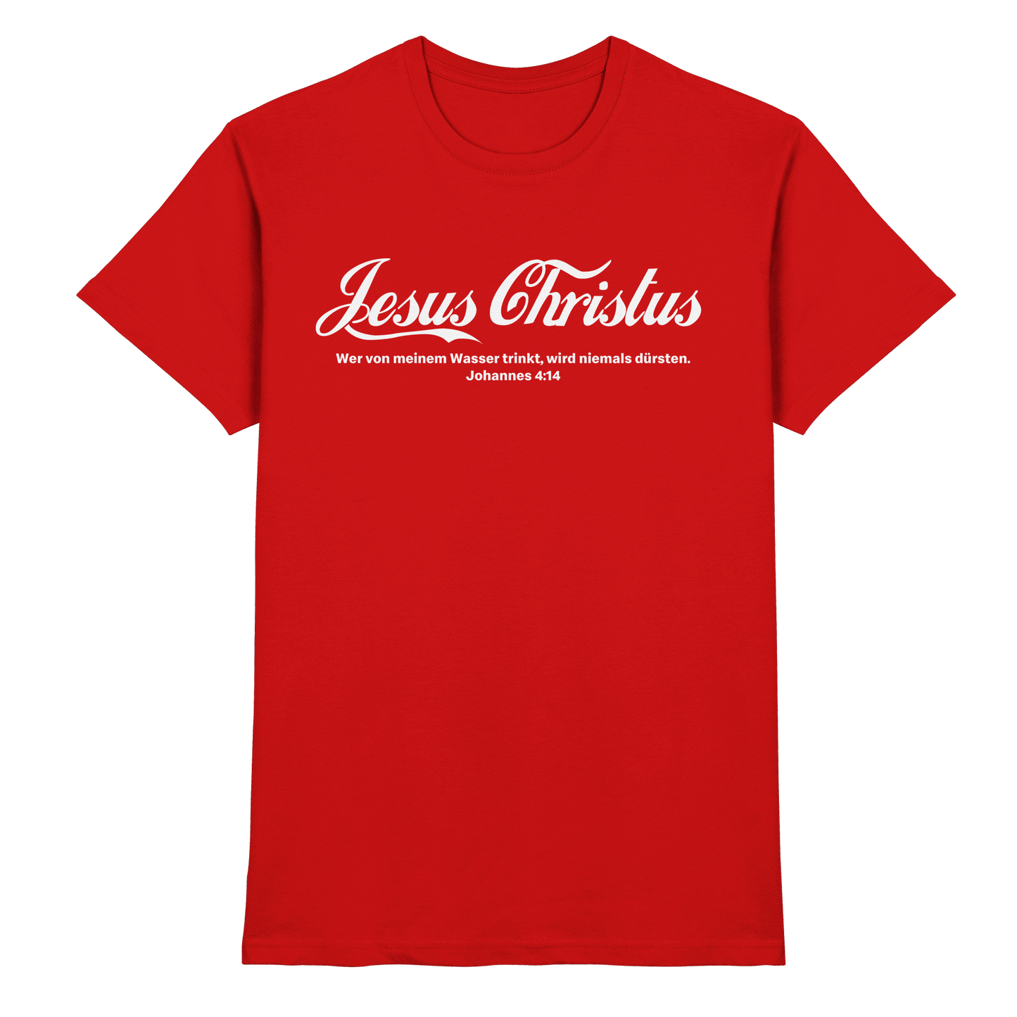 Jesus Christus – Johannes 4,14 | Christliches Statement Design „Lebendiges Wasser“ - Premium Shirt