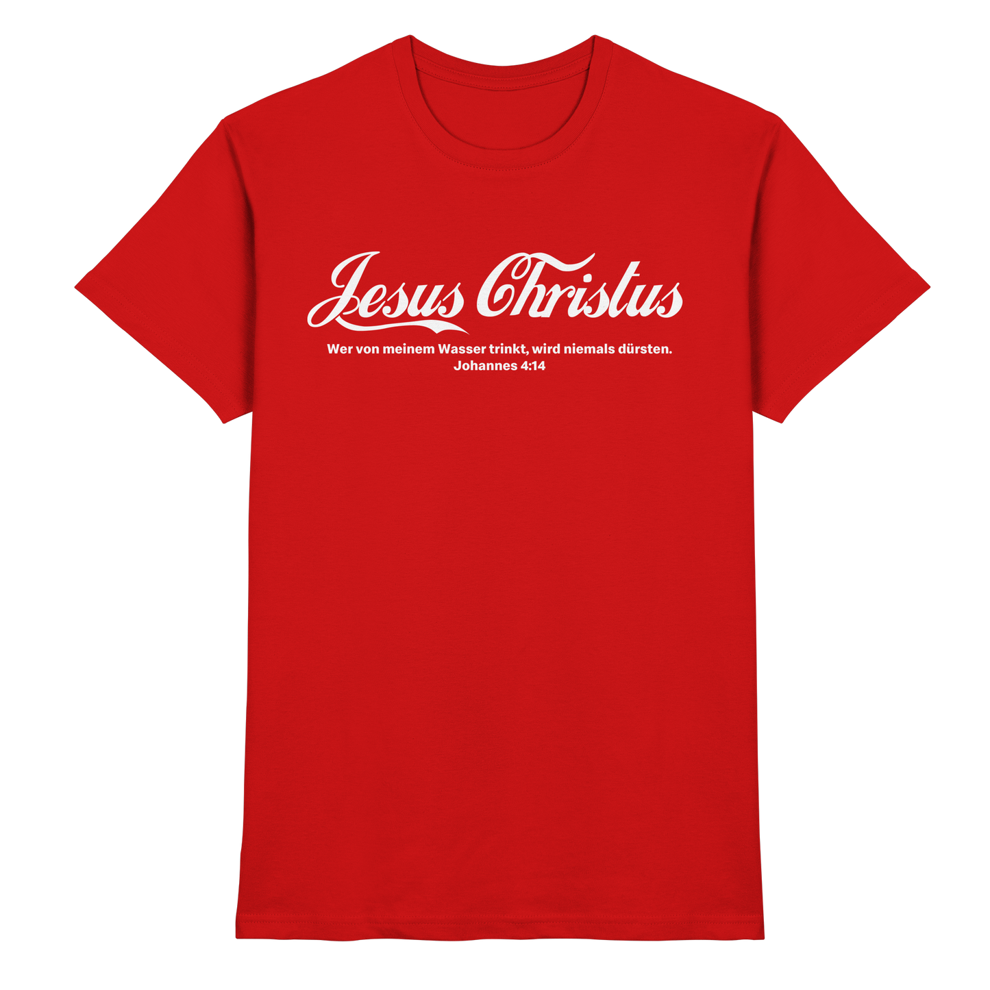 Jesus Christus – Johannes 4,14 | Christliches Statement Design „Lebendiges Wasser“ - Premium Shirt