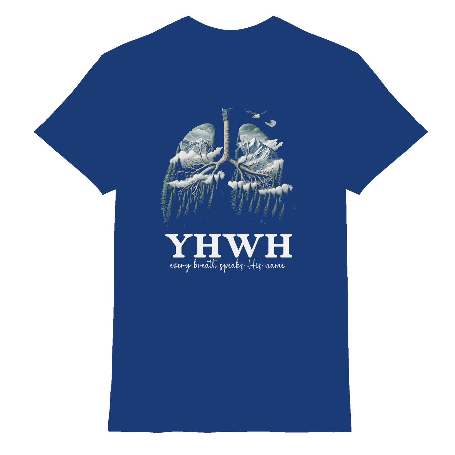YHWH – Every Breath Speaks His Name | Atem des Lebens | Christliches Design - Premium Shirt