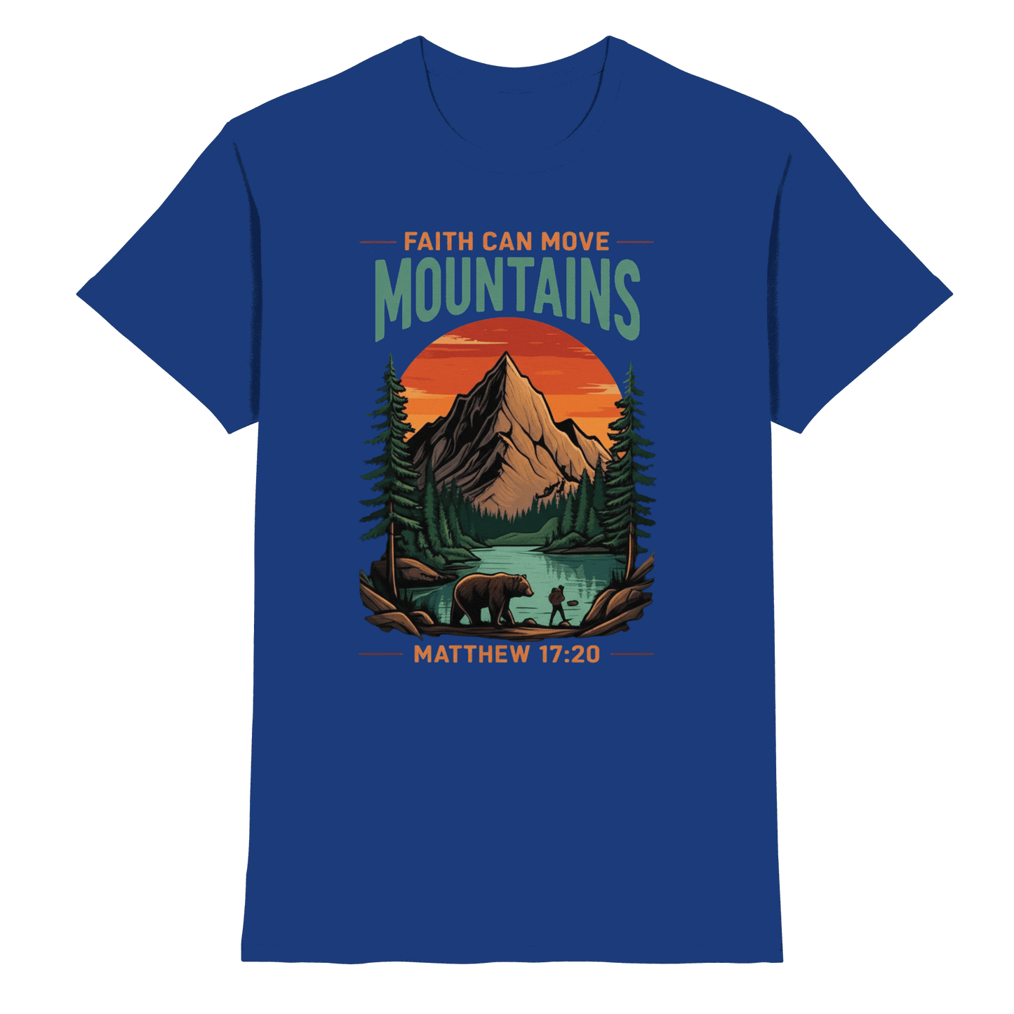 Faith Can Move Mountains | Christliches Design inspiriert von Matthäus 17,20 - Premium Shirt