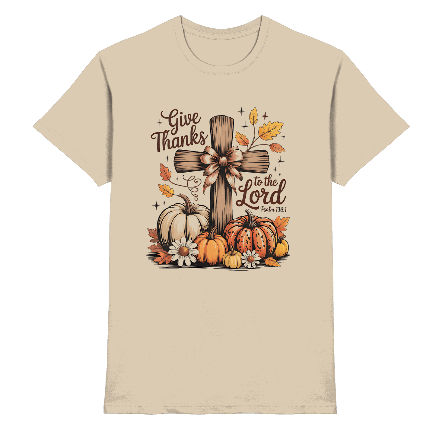 Give Thanks to the Lord – Psalm 136:1 | Christliche Kleidung & Geschenke im Retro-Design - Premium Shirt
